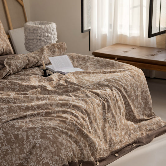 【Sepia Flora vine】Ultra-Soft Muslin Bedding Set